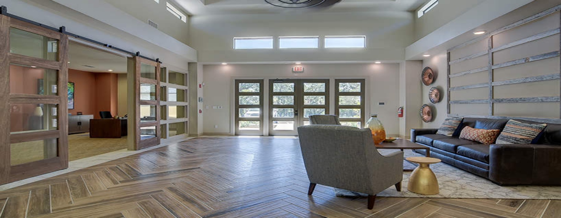 a spacious club lounge